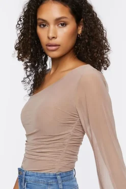One-Shoulder Mesh Bodysuit