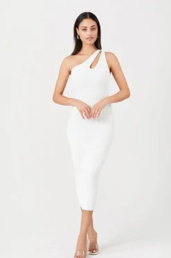 One-Shoulder Midi Sweater Dress