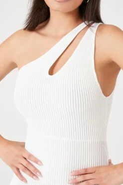 One-Shoulder Midi Sweater Dress