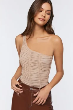 One-Shoulder Ruched Bodysuit