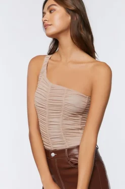 One-Shoulder Ruched Bodysuit