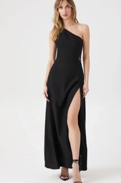One-Shoulder Satin Gown