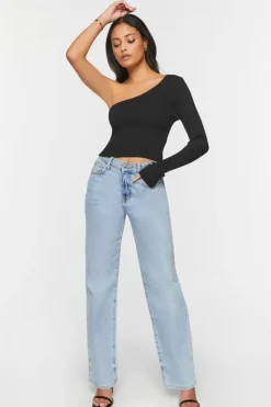 One-Shoulder Sweater-Knit Top
