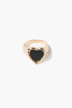 Opaque Heart Cocktail Ring