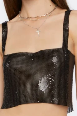 Open-Back Chainmail Crop Top