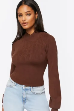 Open-Back Mock Neck Sweater