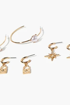 Open-End Hoop & Drop Earring Set