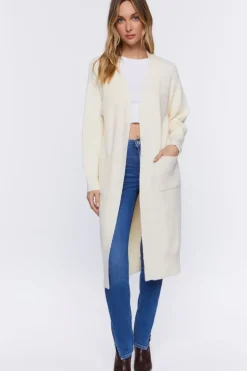 Open-Front Longline Cardigan Sweater