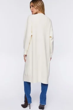 Open-Front Longline Cardigan Sweater