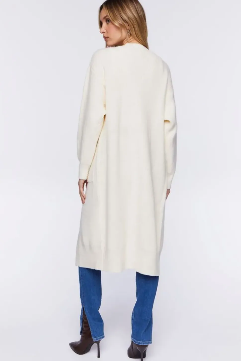 Open-Front Longline Cardigan Sweater