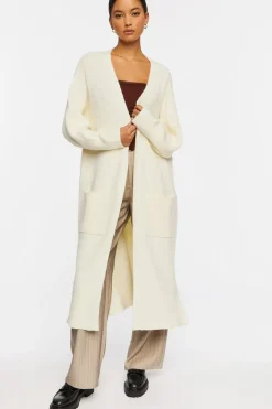 Open-Front Longline Cardigan Sweater