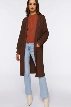 Open-Front Longline Cardigan Sweater