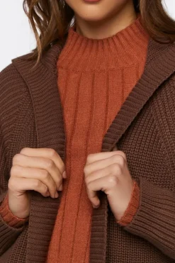 Open-Front Longline Cardigan Sweater