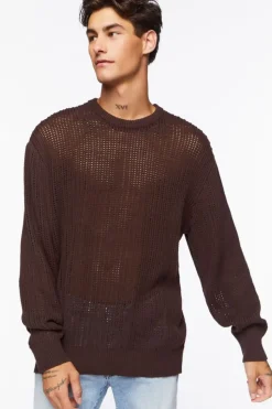 Open-Knit Crew Sweater