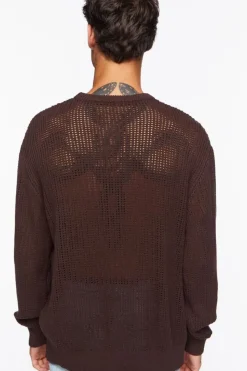 Open-Knit Crew Sweater