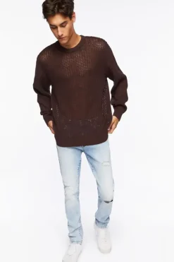Open-Knit Crew Sweater