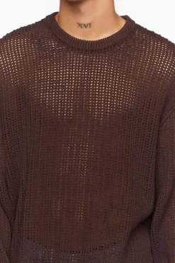 Open-Knit Crew Sweater