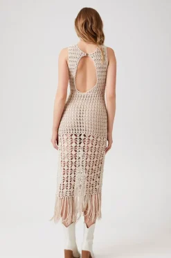 Open-Knit Crochet Maxi Dress