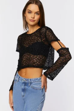 Open-Knit Crop Top