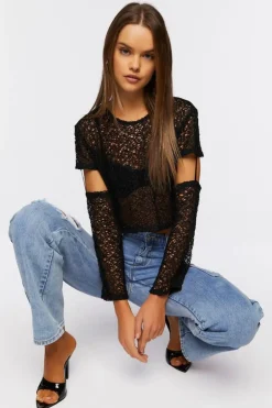 Open-Knit Crop Top