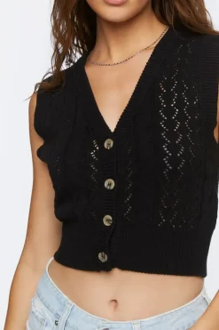 Open-Knit Sweater Vest