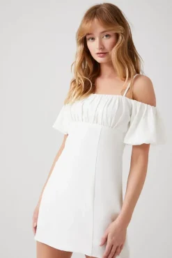 Open-Shoulder Mini Dress
