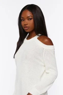 Open-Shoulder Oversized Sweater