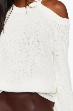 Open-Shoulder Oversized Sweater