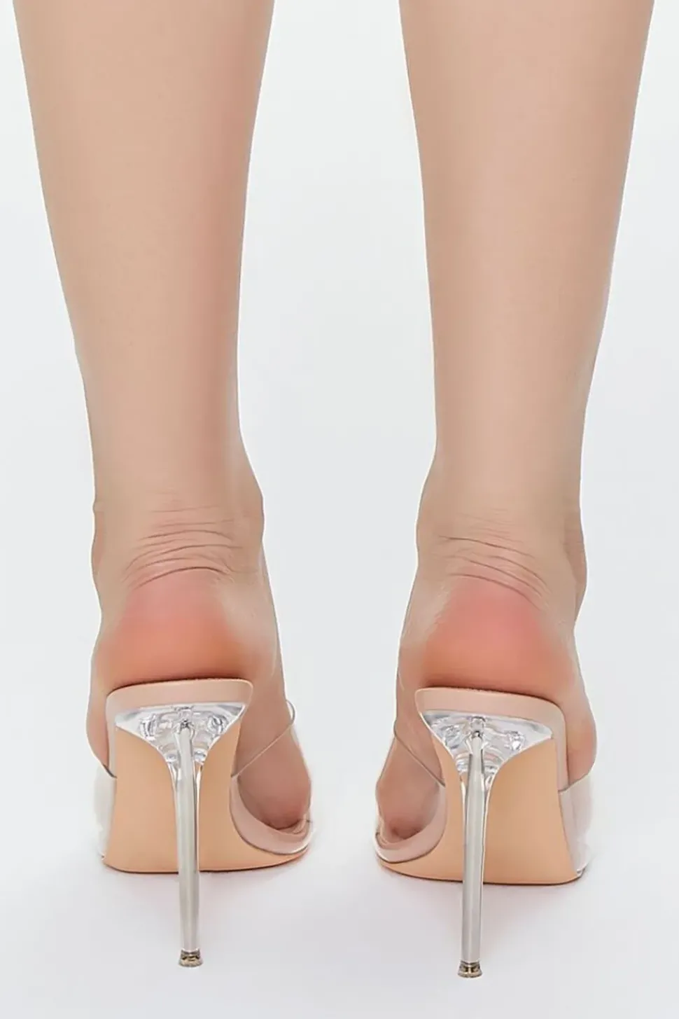 Open-Toe Lucite Stiletto Heels