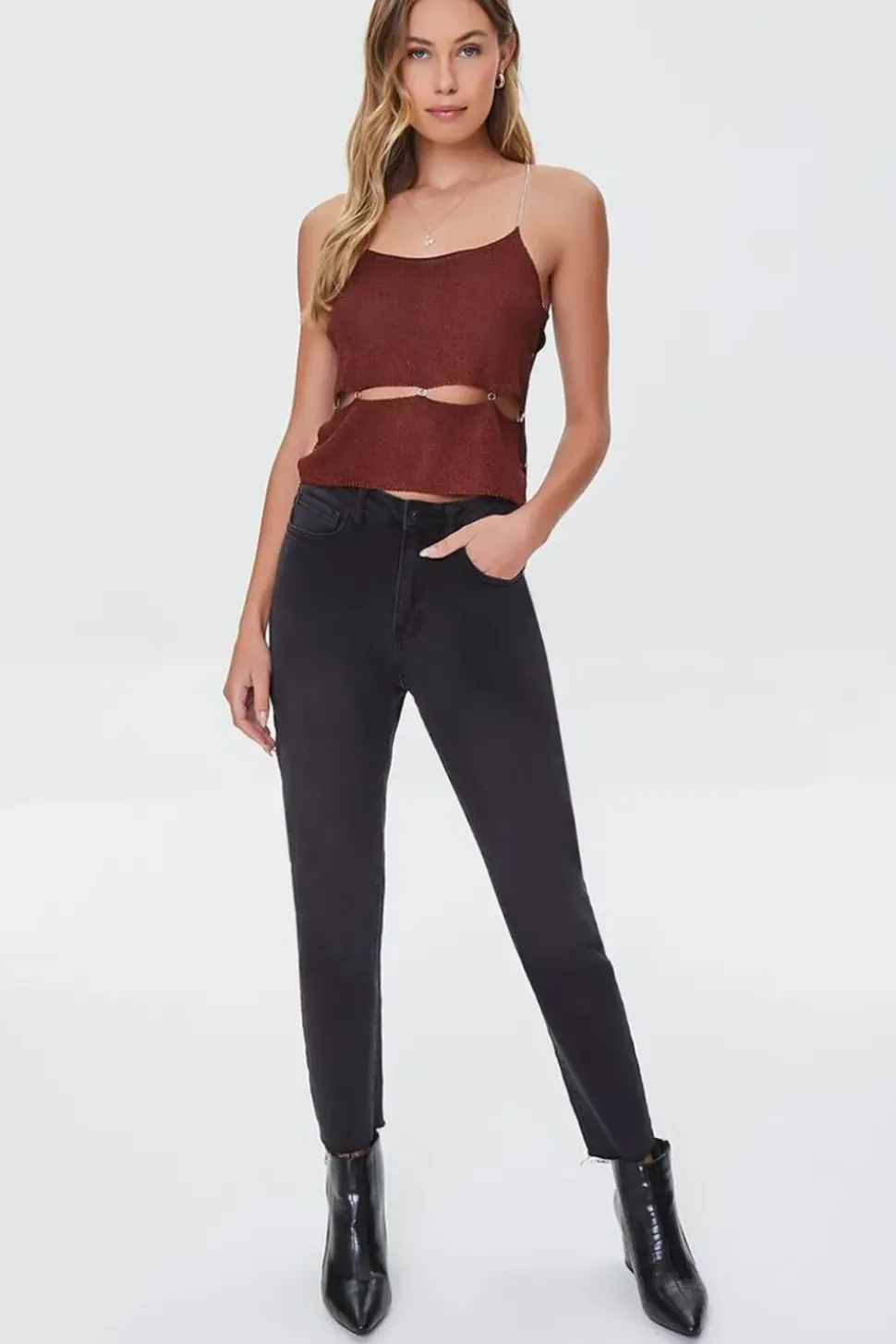 O-Ring Cutout Sweater-Knit Cami