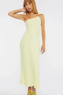 O-Ring One-Shoulder Maxi Dress