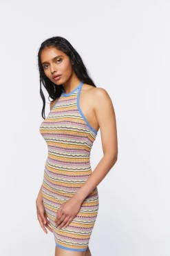 Ornate Halter Mini Dress