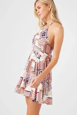 Ornate Patchwork Halter Dress