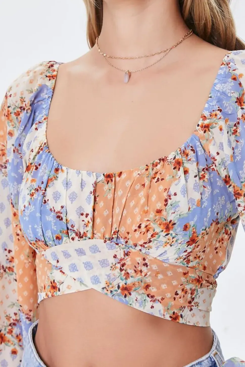 Ornate Patternblock Crop Top