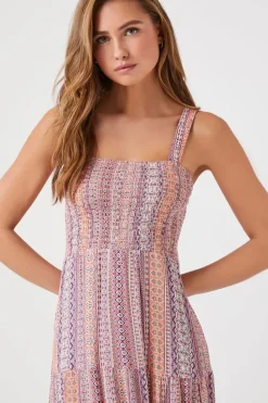 Ornate Print Caged Maxi Dress
