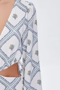 Ornate Print Cutout Romper