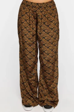 Ornate Print Wide-Leg Pants