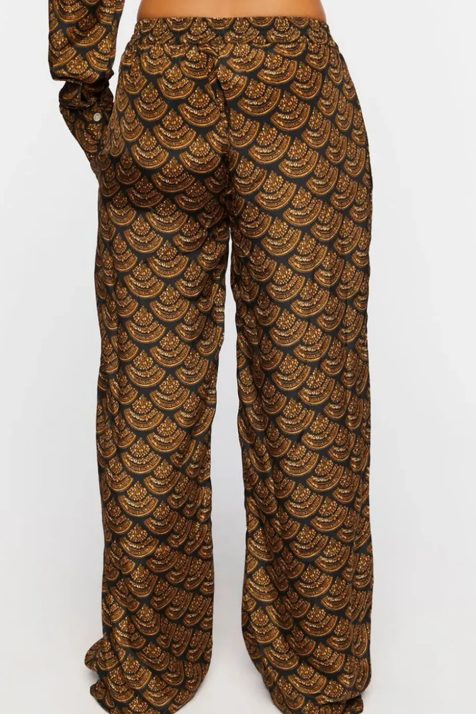 Ornate Print Wide-Leg Pants