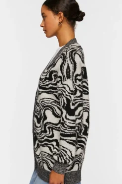 Oversized Abstract Cardigan Sweater