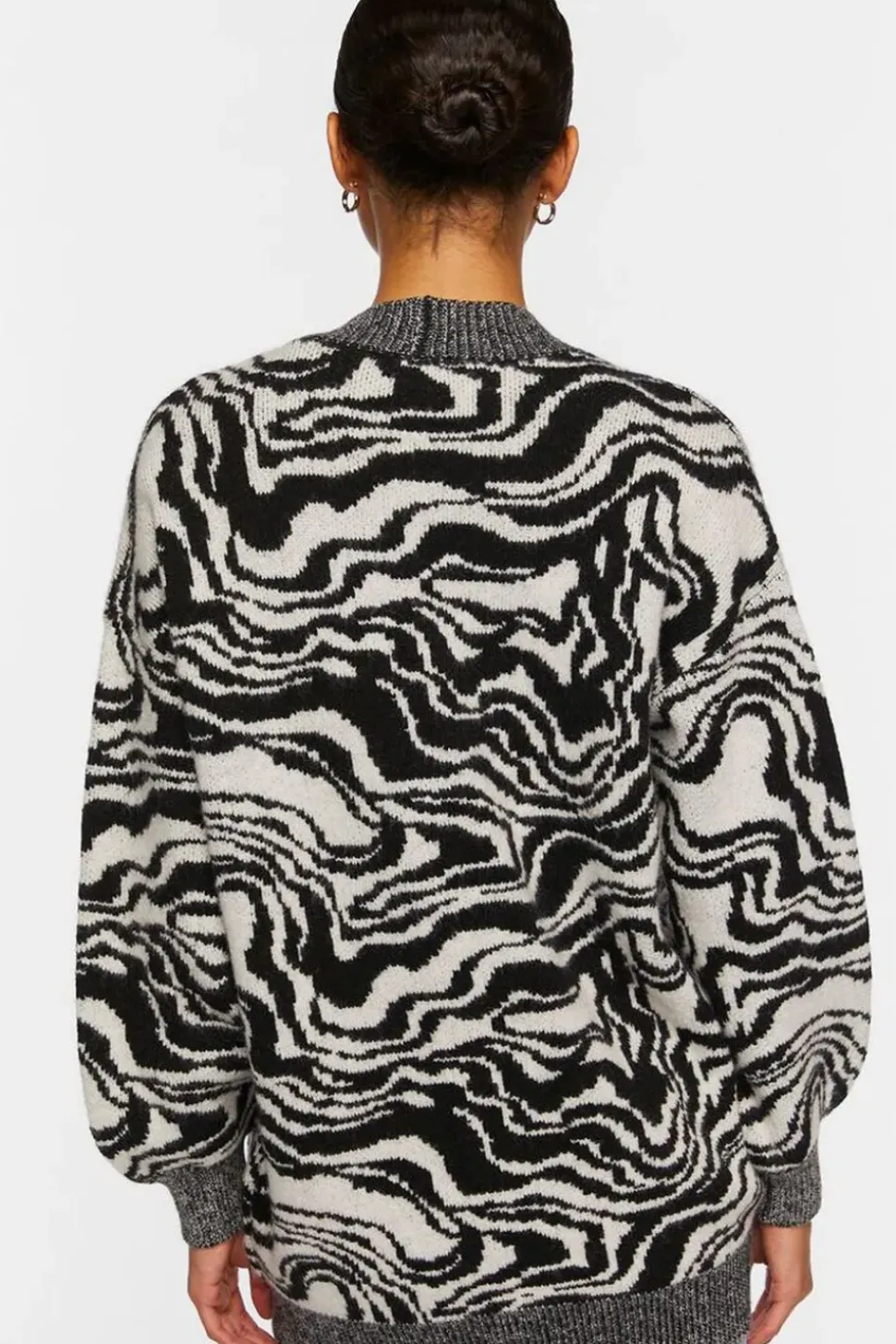 Oversized Abstract Cardigan Sweater