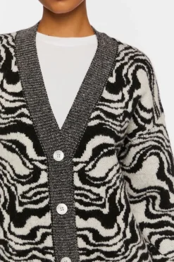 Oversized Abstract Cardigan Sweater