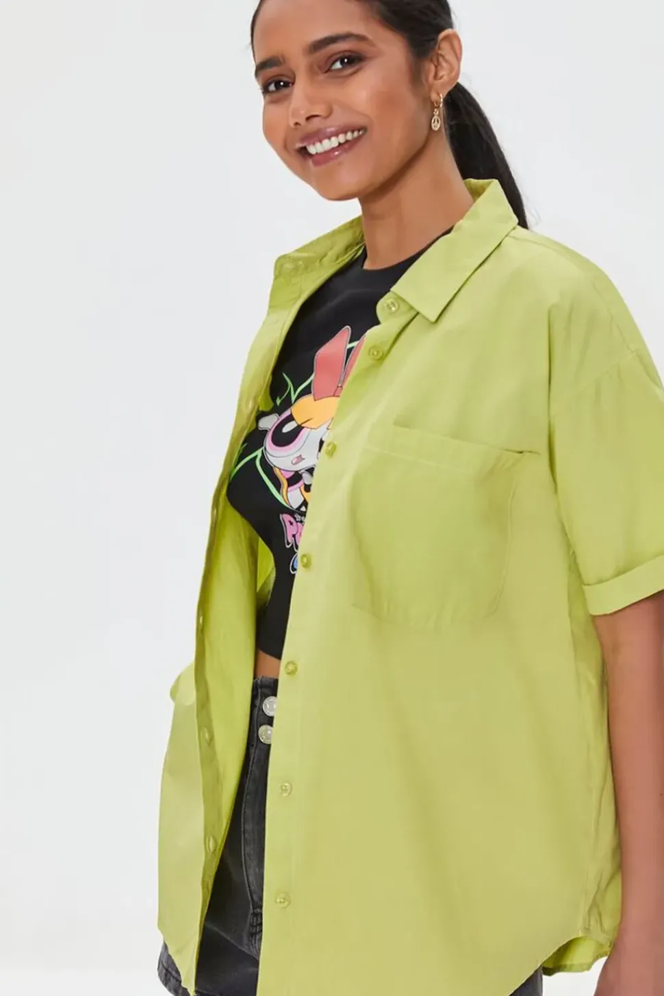 Oversized Button-Front Shirt