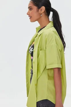 Oversized Button-Front Shirt