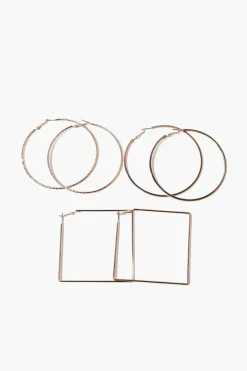 Oversized Geo Hoop Earring Set
