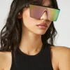 Oversized Iridescent Shield Sunglasses