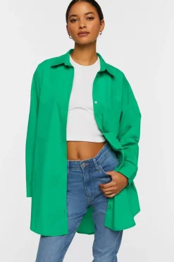 Oversized Longline Poplin Shirt