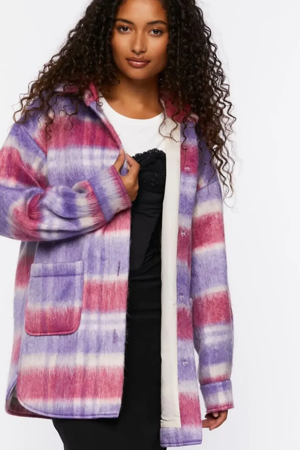 Oversized Plaid Longline Coat