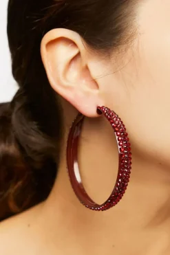 Oversized Rhinestone Hoop Earrings