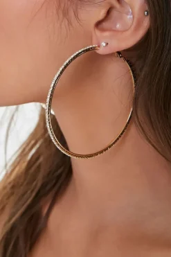 Oversized Rhinestone Hoop Earrings