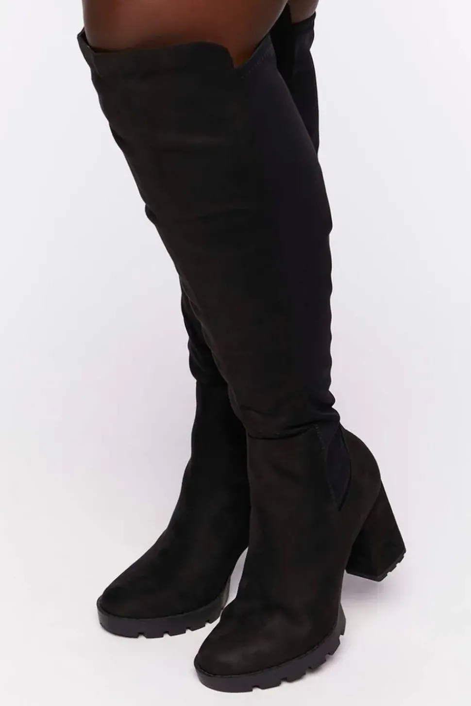 Over-The-Knee Lug-Sole Boots (Wide)
